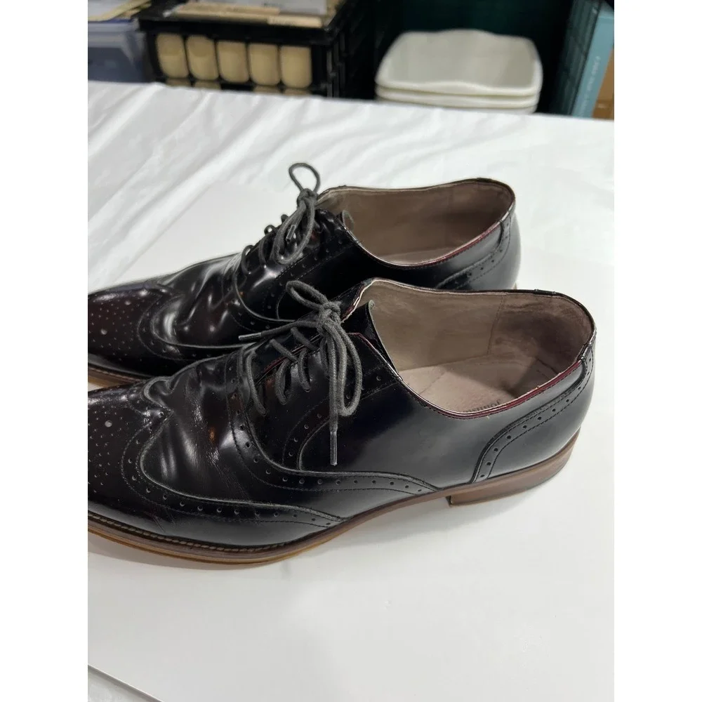 Johnston & Murphy Wingtip Oxford Mens 12M Burgundy‎ Leather Brogue 59-0764